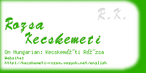 rozsa kecskemeti business card